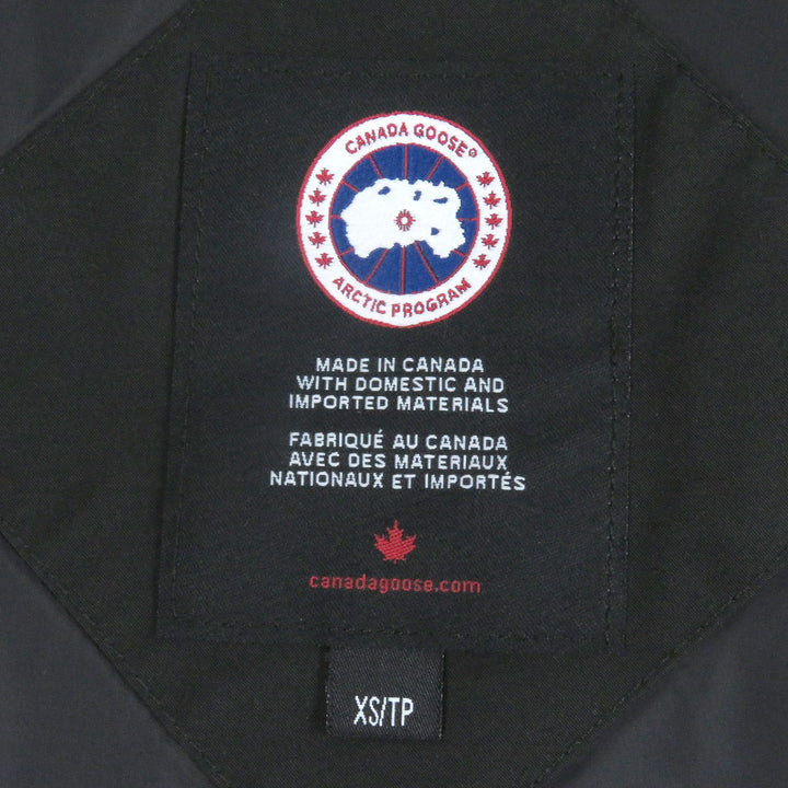 美品□CANADA GOOSE カナダグース 3400M SANFORD PARKA ロゴワッペン フーデッド ダウンコート ブラック XS カナダ製 正規品 メンズ