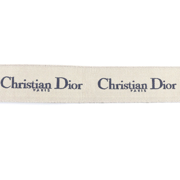 未使用品◇Christian Dior クリスチャンディオール B0001CBTE キャンバス ロゴ刺繍 レザー コンビ ベルト 保存袋付き 伊製 レディース
