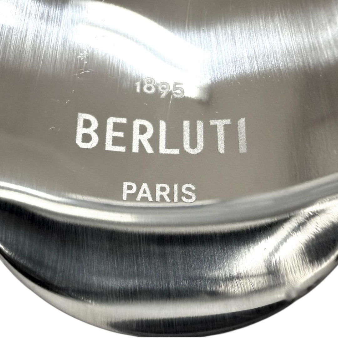 美品□BERLUTI ベルルッティ レザー使い ロゴ入り ポケットシューホーン 靴ベラ ブラウン シルバー フランス製 メンズ オススメ