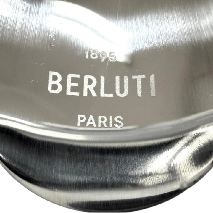 美品□BERLUTI ベルルッティ レザー使い ロゴ入り ポケットシューホーン 靴ベラ ブラウン シルバー フランス製 メンズ オススメ