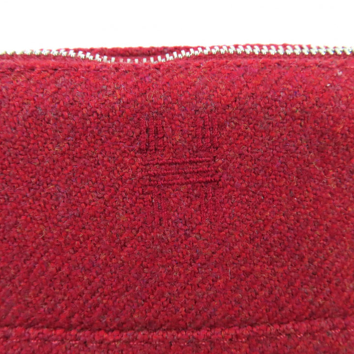 未使用品★HERMES エルメス ボリードポーチ ミニミニ ウール100％ ルージュ Hロゴ刺繍 レザー使い 化粧ポーチ ミニ ポーチ 箱付き 仏製