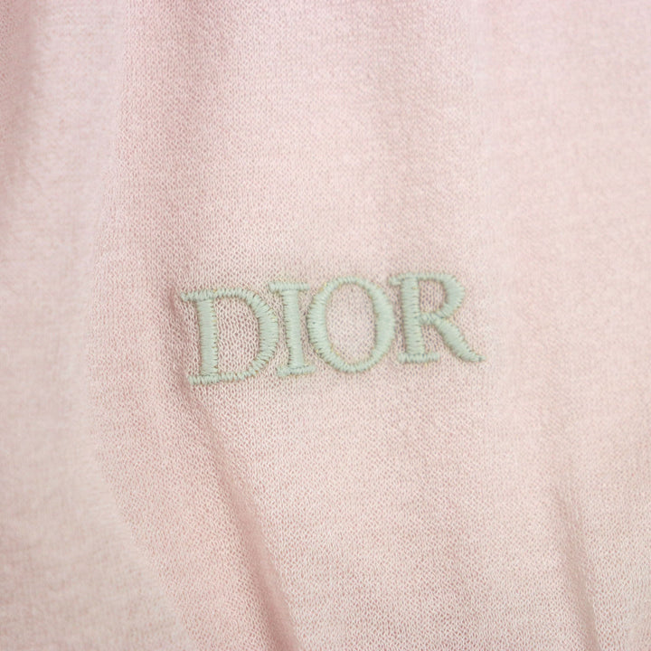 極美品▼DIOR ディオール オム 243J831A0800 ロゴ刺繍 ライトウェイト 薄手 ロングスリーブ 長袖ポロシャツ ピンク S 伊製 正規品 メンズ