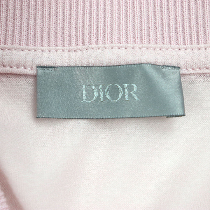 極美品▼DIOR ディオール オム 243J831A0800 ロゴ刺繍 ライトウェイト 薄手 ロングスリーブ 長袖ポロシャツ ピンク S 伊製 正規品 メンズ