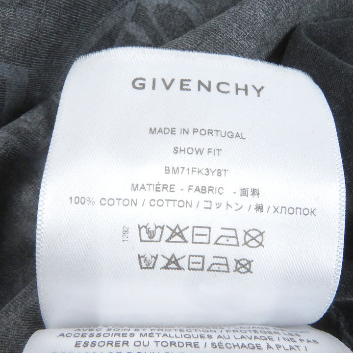 美品□GIVENCHY ジバンシィ 22AW BM71FK3YBT Overlapped Embroidered Tee ドッキングデザイン 長袖Ｔシャツ チャコール L 正規品 メンズ