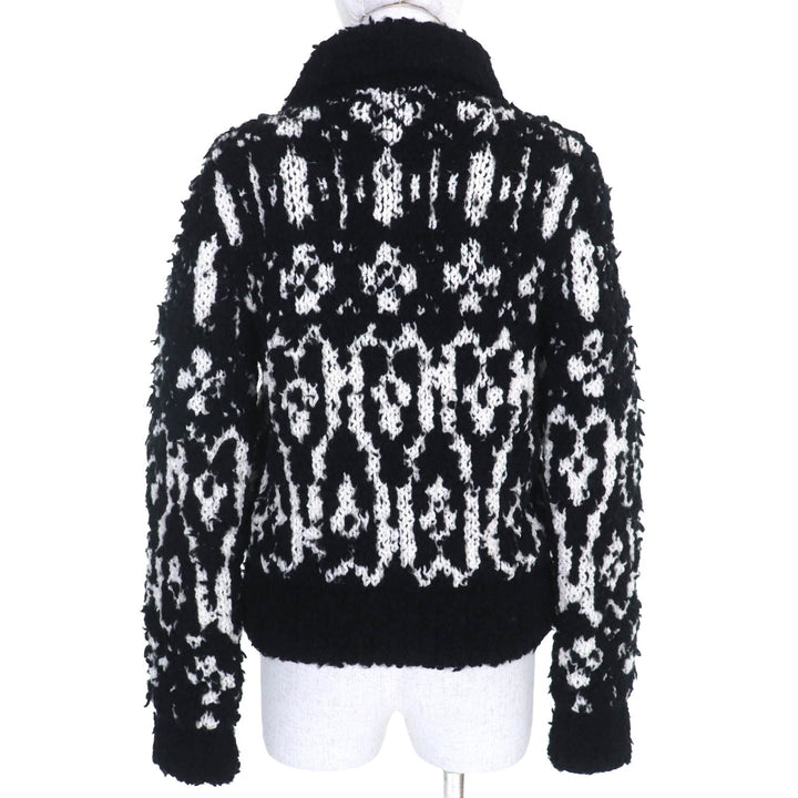 極美品△CHANEL シャネル P62173 カシミヤ混 ココネージュ ココマークプルトップ ニット ブルゾン ジップアップ ジャケット 36 正規品