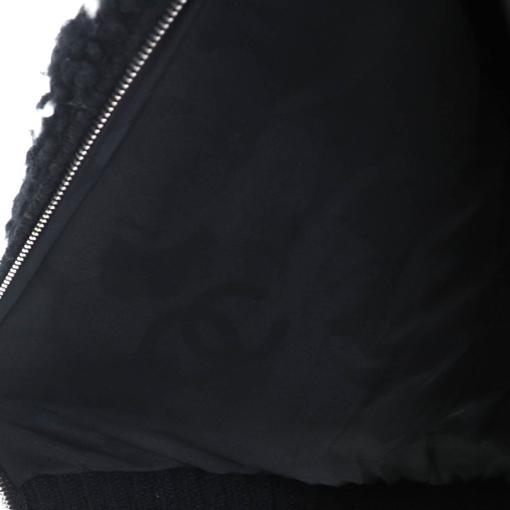 極美品△CHANEL シャネル P62173 カシミヤ混 ココネージュ ココマークプルトップ ニット ブルゾン ジップアップ ジャケット 36 正規品