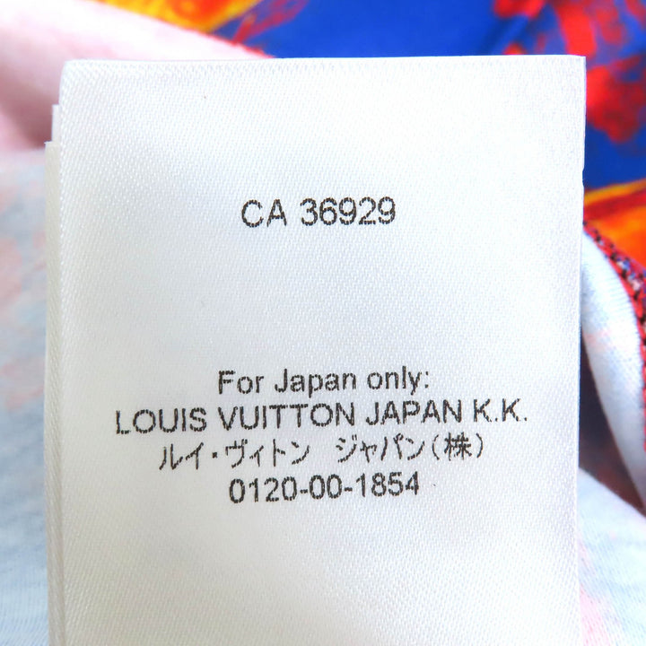 極美品△LOUIS VUITTON ルイヴィトン 23SS コットン100％ シティプリント LVチェーン クルーネック 半袖Ｔシャツ L イタリア製 正規品