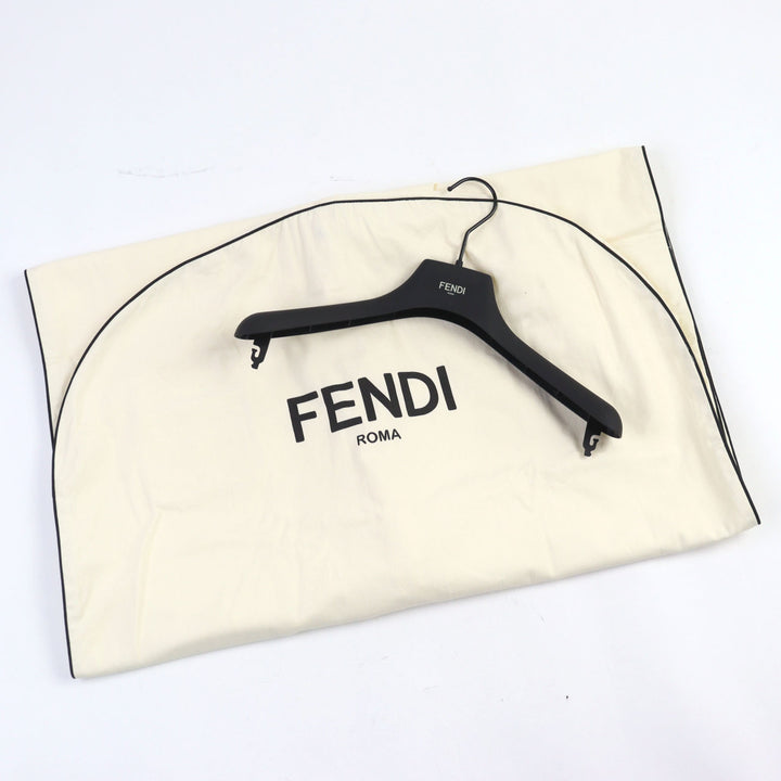 美品○FENDI フェンディ FF0249 FFロゴ総柄 リバーシブル フーデッド コート グレー系 ブラック 46 イタリア製 正規品 メンズ