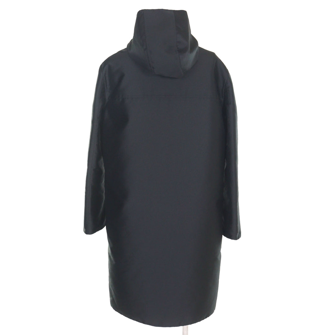 美品○FENDI フェンディ FF0249 FFロゴ総柄 リバーシブル フーデッド コート グレー系 ブラック 46 イタリア製 正規品 メンズ
