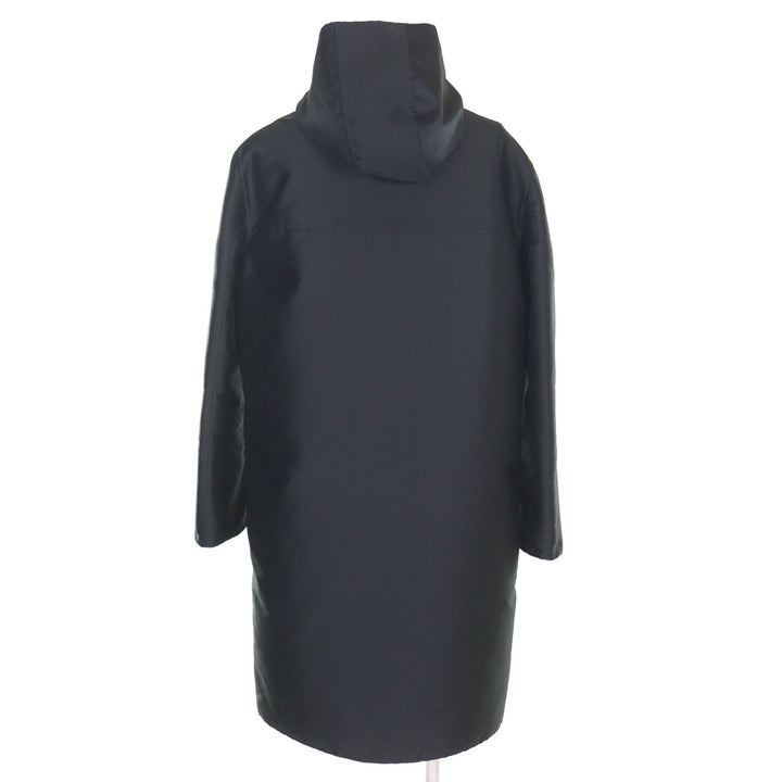 美品○FENDI フェンディ FF0249 FFロゴ総柄 リバーシブル フーデッド コート グレー系 ブラック 46 イタリア製 正規品 メンズ