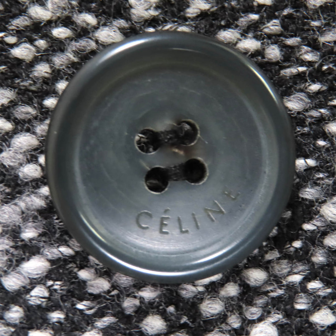極美品◇CELINE セリーヌ 2 8W82 253C フィービー期 ダブルブレスト ツイード ロング コート グレー系 34 フランス製 正規品 レディース