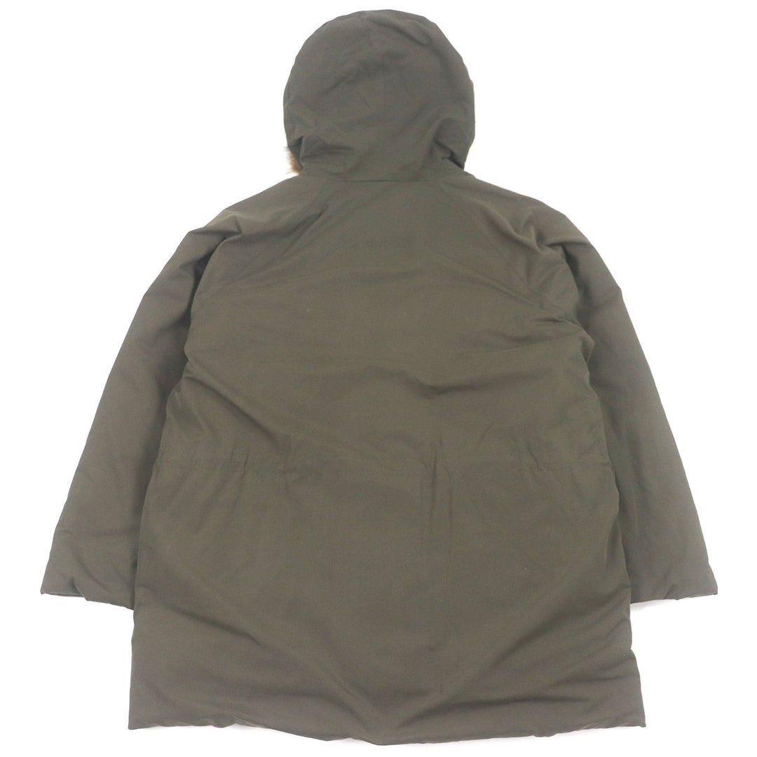良品□BURBERRY LONDON バーバリーロンドン ファーフーデッド WZIP ダウンジャケット カーキ L 日本製 正規品 メンズ オススメ◎