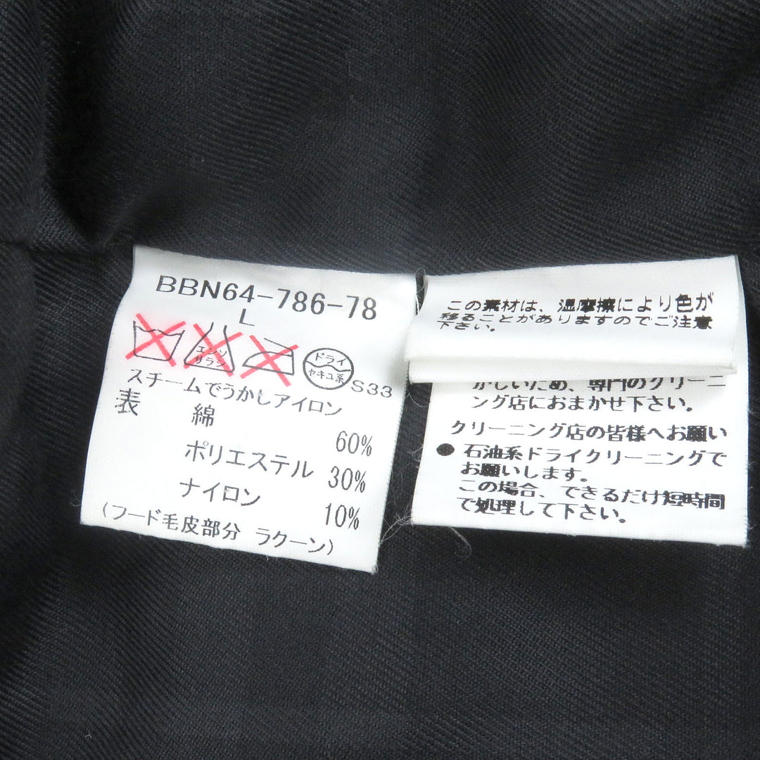 良品□BURBERRY LONDON バーバリーロンドン ファーフーデッド WZIP ダウンジャケット カーキ L 日本製 正規品 メンズ オススメ◎