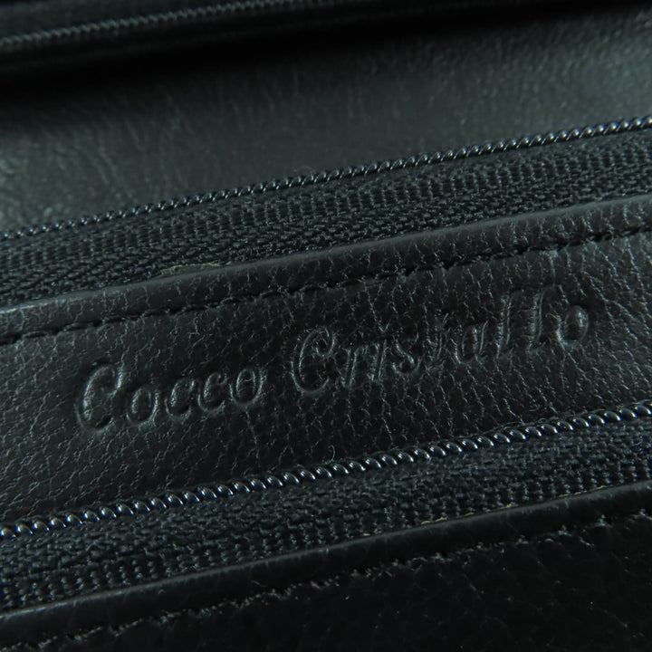 美品☆COCCO　CRISTALLO コッコクリスターロ クロコダイルレザー チェーンショルダーウォレット ショルダーバッグ ブラック レディース