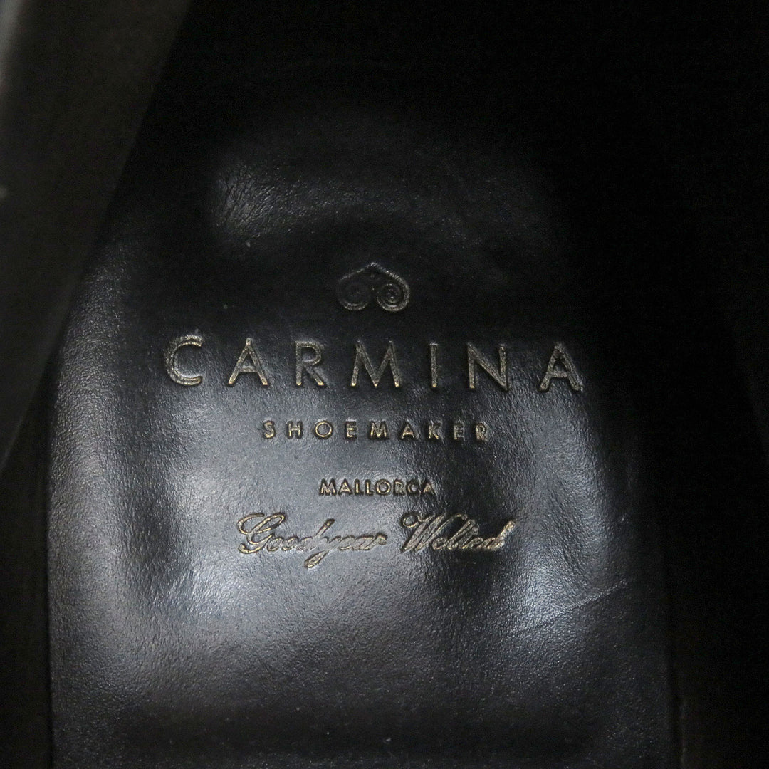 良品□CARMINA カルミナ レザー グッドイヤーウェルト製法 レースアップ チャッカーブーツ アンクルブーツ ブラック 8 保存袋付き メンズ