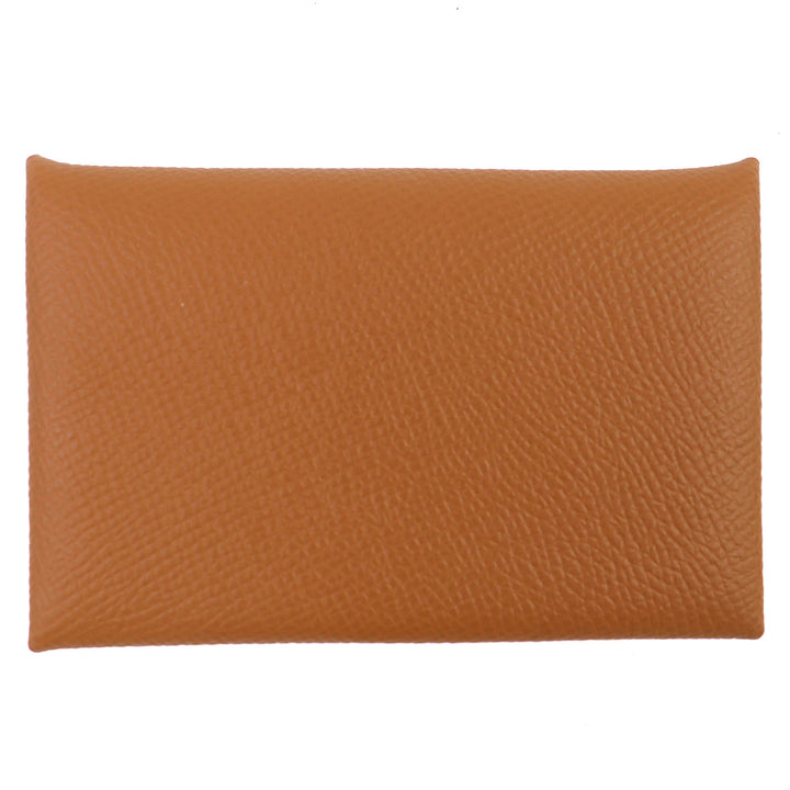 未使用品△HERMES エルメス カルヴィ ヴォーエプソン ゴールド シルバー金具 カードケース 名刺入れ W刻印 箱付き フランス製 レディース