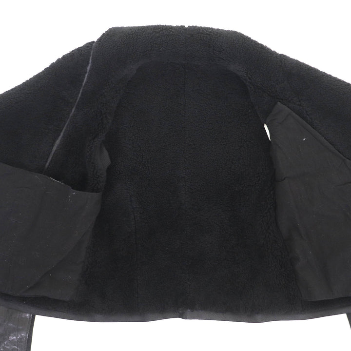 美品△Rick Owens リックオウエンス RP2718 アーカイブ ムートン ライダースジャケット ブラック 42 イタリア製 レディース