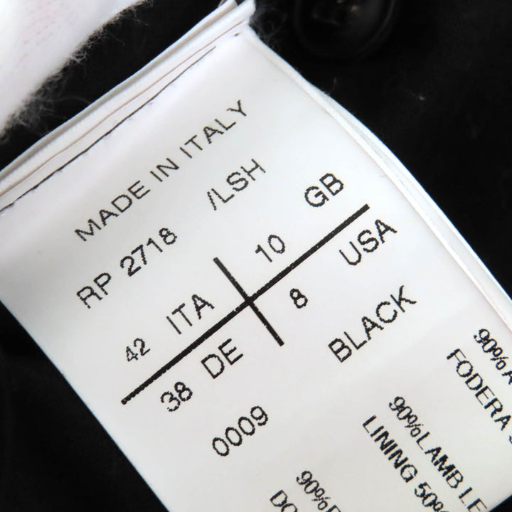 美品△Rick Owens リックオウエンス RP2718 アーカイブ ムートン ライダースジャケット ブラック 42 イタリア製 レディース