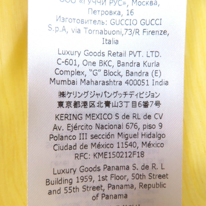 未使用品◇GUCCI グッチ 728125 シルク100％ インナー付き ラウンドカラー シフォンドレス ワンピース イエロー 36 イタリア製 正規品