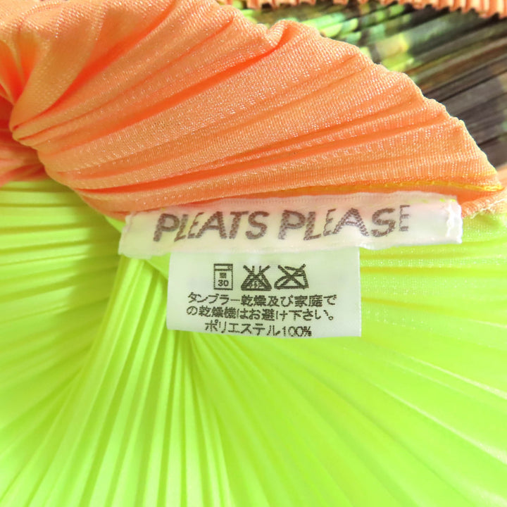 極美品★プリーツプリーズ イッセイミヤケ PP06-JK501/ PP06-JG506 パフェ転写プリント カットソー＋スカート セットアップ 3 正規品