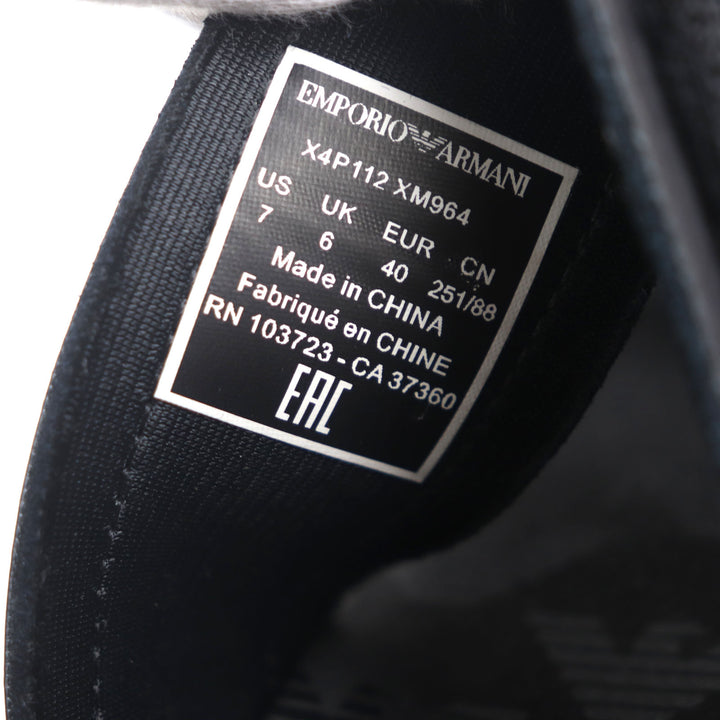 未使用品▼EMPORIO ARMANI エンポリオ アルマーニ X4P112 ナイロン ロゴデザイン ストラップサンダル ブラック US7 UK6 25cm メンズ