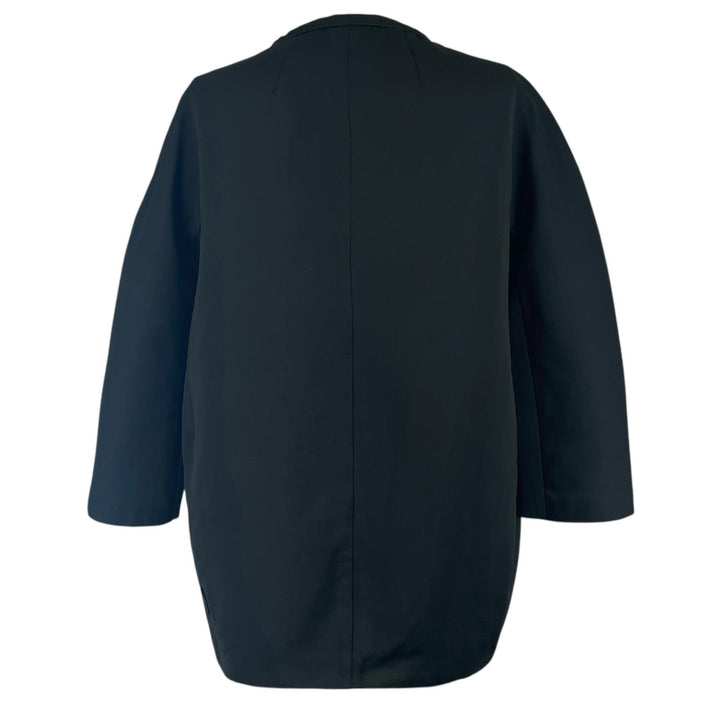 美品▲MONCLER モンクレール LIGNEVILLE ノーカラー 7分袖 ダウンコート ダウンジャケット ブラック 2 レディース