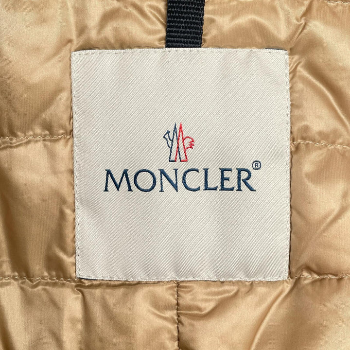美品▲MONCLER モンクレール LIGNEVILLE ノーカラー 7分袖 ダウンコート ダウンジャケット ブラック 2 レディース
