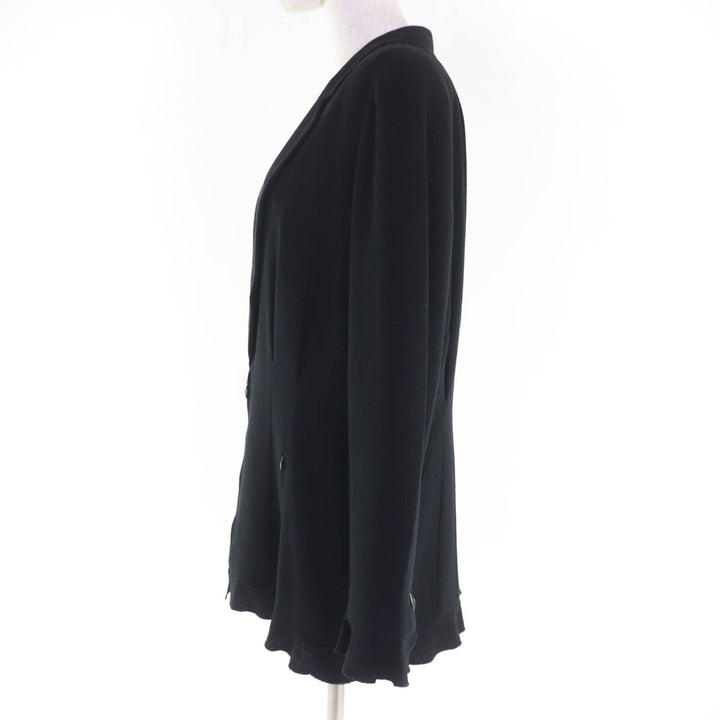 美品☆CHANEL シャネル 02P P19666V11211 ウール ココマーク ZIP ジャケット ブラック 42 希少サイズ フランス製 正規品 レディース
