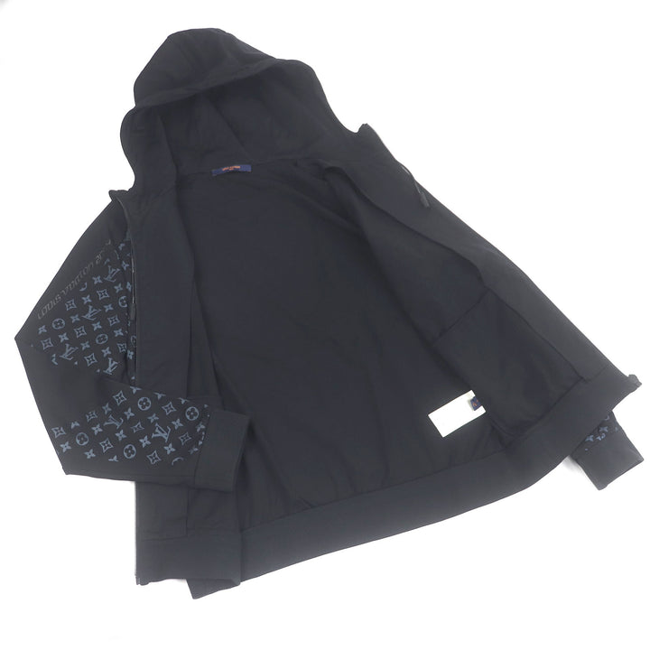 極美品□LOUIS VUITTON ルイヴィトン 22SS LV 2054 ハイブリッドジップスルーモノグラムパーカー ブラック L イタリア製 正規品 メンズ