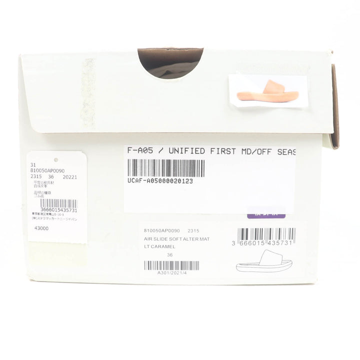 極美品◇Stella McCartney ステラマッカートニー 810050 サーキュラーロゴ フェイクレザー エアスライド サンダル 茶系 36 箱・保存袋付