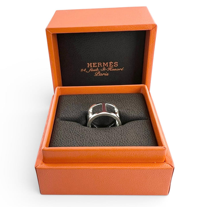 極美品▲HERMES エルメス 2021年製 エヴァーシェーヌダンクル AG925 リング・指輪 シルバー 48 8号サイズ相当 重量5.6g レディース