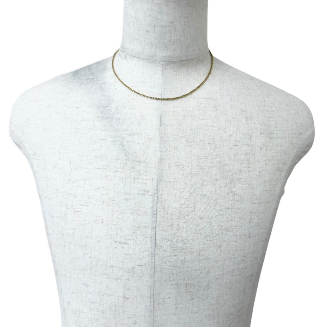 極美品□AVALANCHE アヴァランチ ツイストスパークルネックレス 2mm 10K アクセサリー イエローゴールド 重量4.0g メンズ レディース
