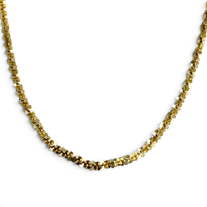 極美品□AVALANCHE アヴァランチ ツイストスパークルネックレス 2mm 10K アクセサリー イエローゴールド 重量4.0g メンズ レディース