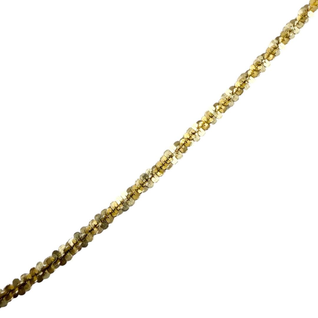 極美品□AVALANCHE アヴァランチ ツイストスパークルネックレス 2mm 10K アクセサリー イエローゴールド 重量4.0g メンズ レディース