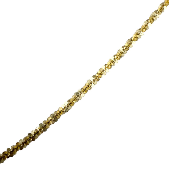 極美品□AVALANCHE アヴァランチ ツイストスパークルネックレス 2mm 10K アクセサリー イエローゴールド 重量4.0g メンズ レディース