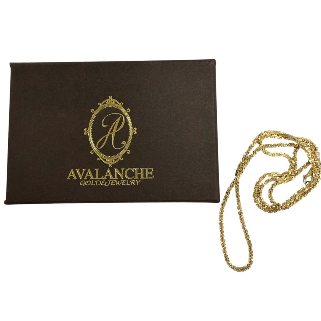 極美品□AVALANCHE アヴァランチ ツイストスパークルネックレス 2mm 10K アクセサリー イエローゴールド 重量4.0g メンズ レディース