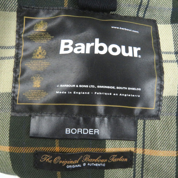 美品□Barbour バブアー 21AW MWX0008SG91 BORDER WAX JACKET 襟コーデュロイ オイルドジャケット カーキ 36 英国製 正規品　メンズ
