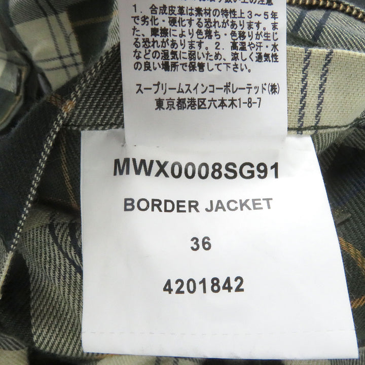 美品□Barbour バブアー 21AW MWX0008SG91 BORDER WAX JACKET 襟コーデュロイ オイルドジャケット カーキ 36 英国製 正規品　メンズ