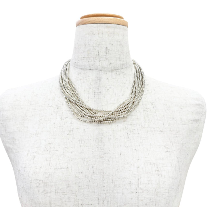 美品△TIFFANY&amp;Co. ティファニー ヴィンテージ 925 10連 ボールチェーン ネックレス アクセサリー 希少 シルバー 重量74.1g レディース