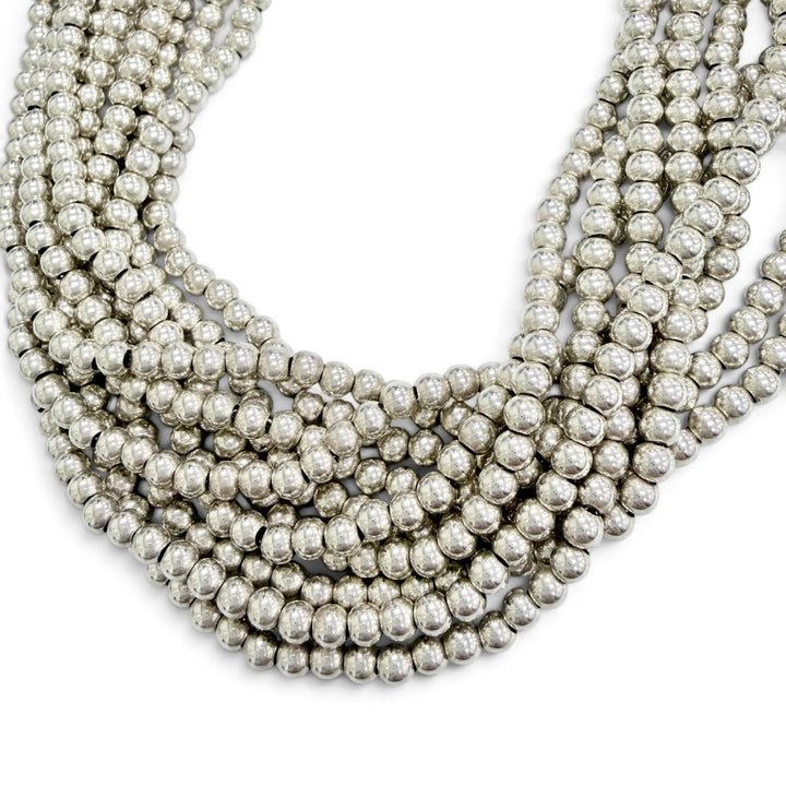 美品△TIFFANY&amp;Co. ティファニー ヴィンテージ 925 10連 ボールチェーン ネックレス アクセサリー 希少 シルバー 重量74.1g レディース