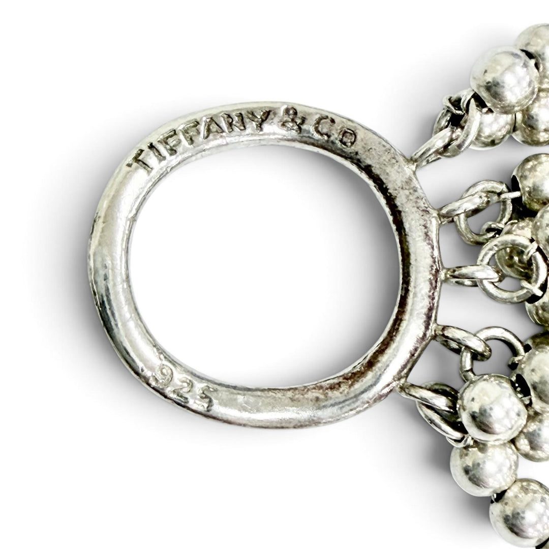 美品△TIFFANY&amp;Co. ティファニー ヴィンテージ 925 10連 ボールチェーン ネックレス アクセサリー 希少 シルバー 重量74.1g レディース