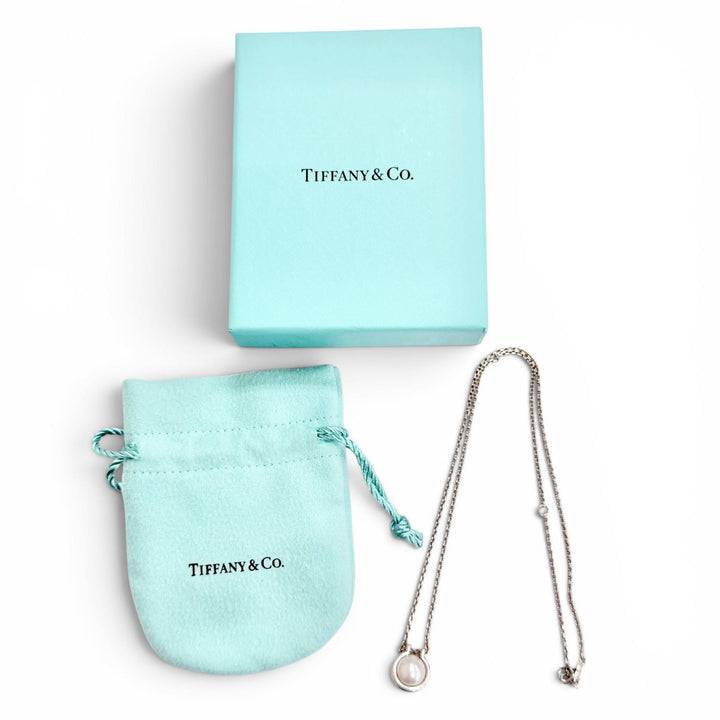 美品△TIFFANY&amp;Co. ティファニー ハードウェア フレッシュ ウォーター パール リンク ペンダント ネックレス AG925 シルバー 重量5.3g