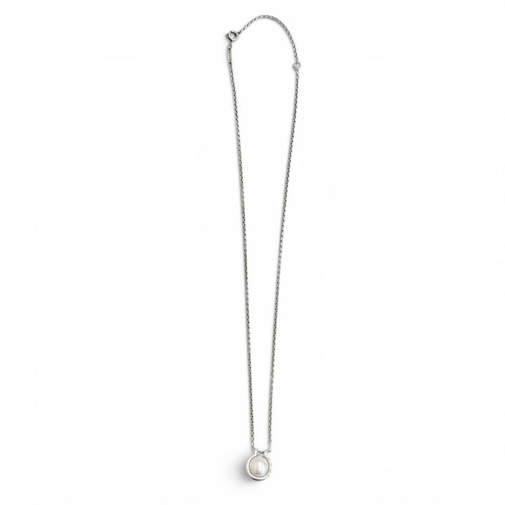美品△TIFFANY&amp;Co. ティファニー ハードウェア フレッシュ ウォーター パール リンク ペンダント ネックレス AG925 シルバー 重量5.3g
