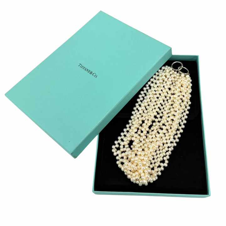 美品★TIFFANY&amp;Co. ティファニー パロマピカソ パール 925 トルセード 8連 ネックレス アイボリー 重量195.5g レディース 箱・保存袋付き