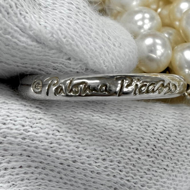 美品★TIFFANY&amp;Co. ティファニー パロマピカソ パール 925 トルセード 8連 ネックレス アイボリー 重量195.5g レディース 箱・保存袋付き