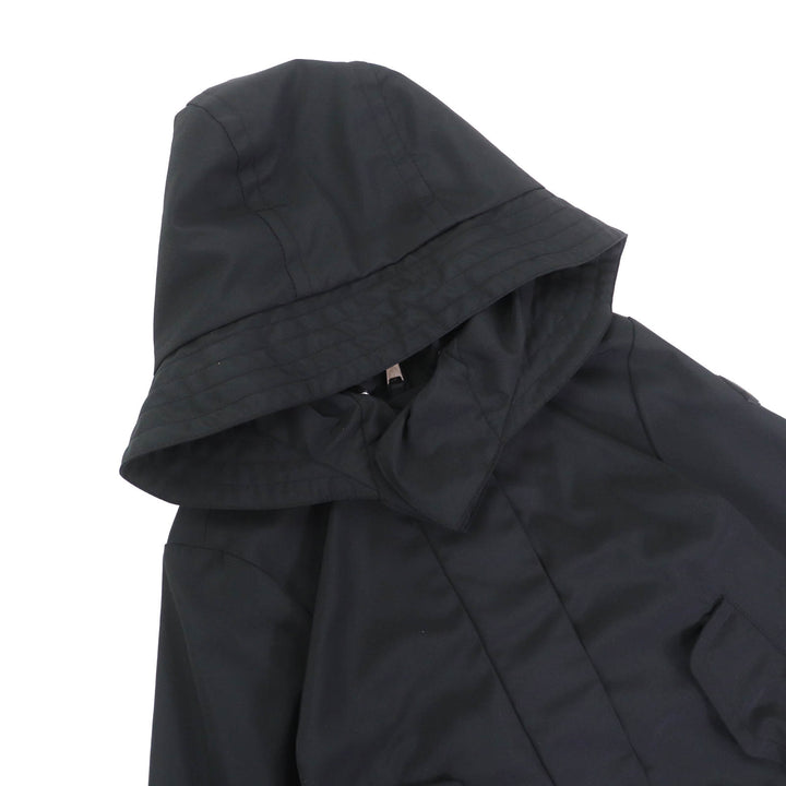 極美品★MONCLER モンクレール ATHELAS アセラス ロゴワッペン・フード付 袖フリル バックプリーツ コート 黒 8anni130cm 正規品 キッズ
