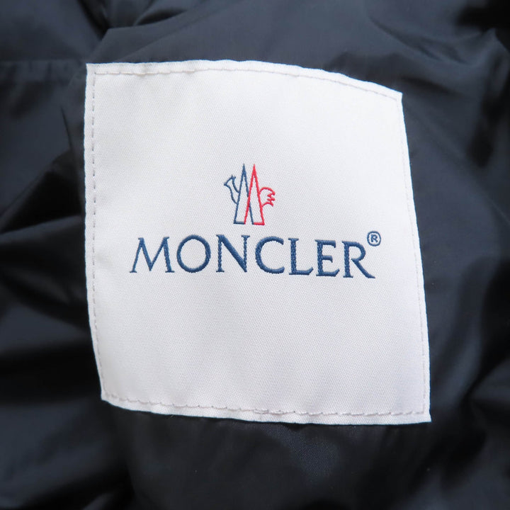 極美品★MONCLER モンクレール ATHELAS アセラス ロゴワッペン・フード付 袖フリル バックプリーツ コート 黒 8anni130cm 正規品 キッズ