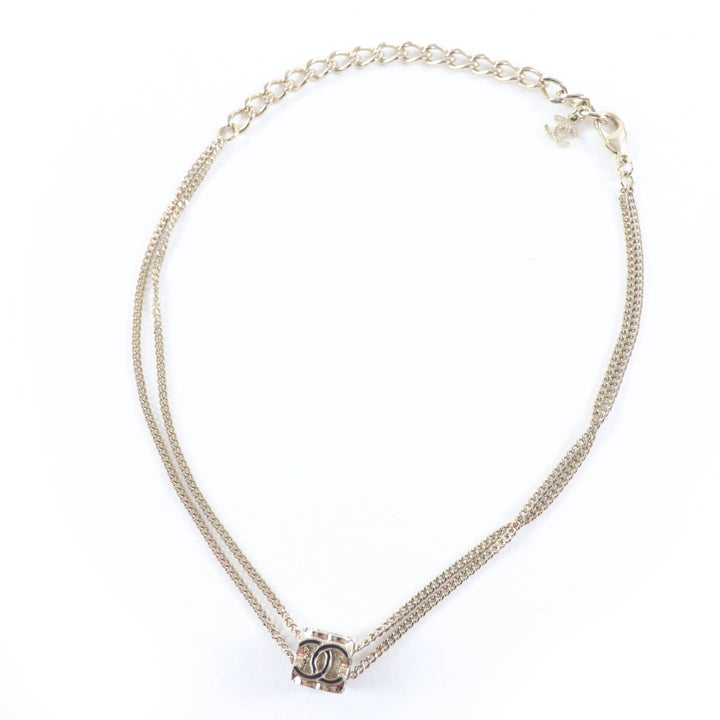 極美品☆CHANEL シャネル A22K ココマーク キューブ ネックレス ペンダント アクセサリー ゴールド イタリア製 重量15g レディース