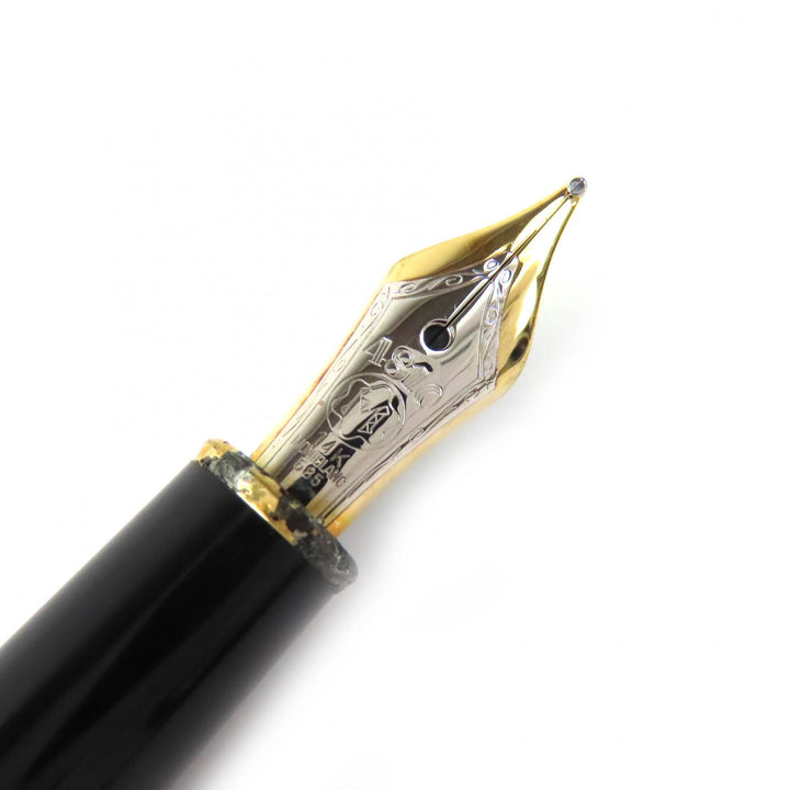 良品△MONTBLANC モンブラン マイスターシュテュック クラシック ペン先14K Ｍニブ ホワイトスター 万年筆 ブラック ゴールド ドイツ製
