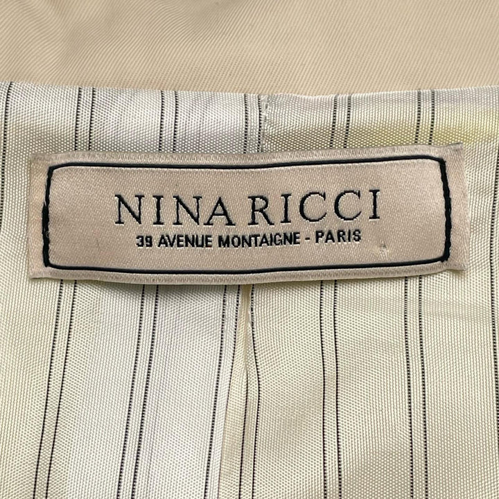 極美品▲NINA RICCI ニナリッチ ロゴボタン ダブルブレストコート トレンチコート ベージュ 38 ハンガー付き 正規品 レディース